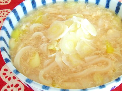 あったまる～♪生姜とネギ入りかき玉うどん